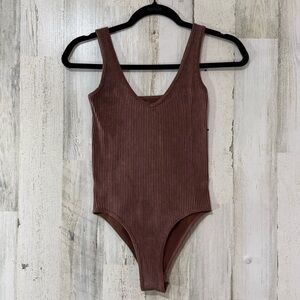 Aura Chocolate Ribbed Bodysuit